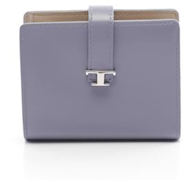 Tod's-Tod's T Timeless Leather Bifold Wallet-Blue