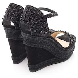 Christian Louboutin-Christian Louboutin Suede MADMONICA Sandals-Black