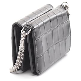 Balenciaga-Balenciaga Leather Mini Chain Wallet Shoulder Bag-Black