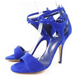 Hermès HERMES Suede Leather Sandals Blue 35.5 Blue