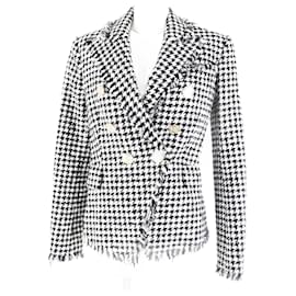 Balmain-Balmain Houndstooth Double-Breasted Blazer Jacket-Other