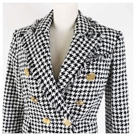 Balmain-Balmain Houndstooth Double-Breasted Blazer Jacket-Other