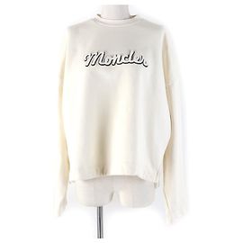 Moncler FELPA Oversized Sweatshirt Elfenbein S Roh