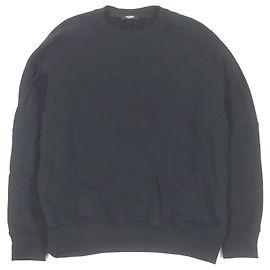 Schwarzer Sweatshirt mit Rundhalsausschnitt und geprägtem Balmain-Logo S Schwarz