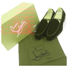 Christian Louboutin-Christian Louboutin NILOU FLAT Velor Leather Loafers-Red