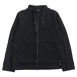 Fendi-Fendi Cotton Logo Zip Sweatshirt FY1071-Black