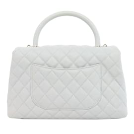Chanel-Chanel Coco Handle Handbag in Gray Caviar Leather-Brown