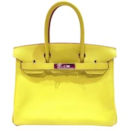 Hermès-Hermes Birkin 30 Verso Handbag in Lime-Golden