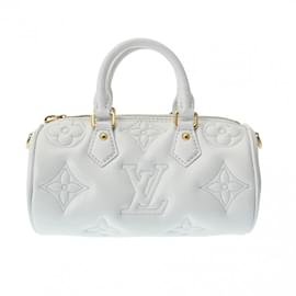 Louis Vuitton-Louis Vuitton Bubble Gram Papillon BB Snow Handbag-White