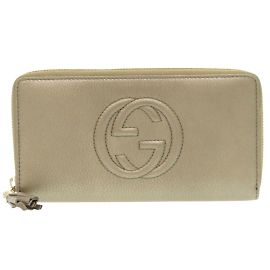 Billetera bi-fold de cuero Gucci Soho dorada Dorado