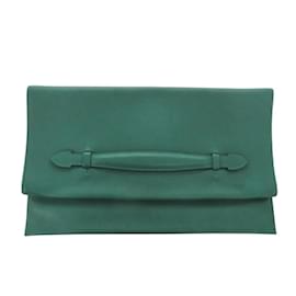 Hermès-Hermes Pripla 33 Evercolor Malachite Clutch Bag-Green
