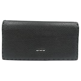 Fendi-Fendi Selleria Calfskin Long Wallet-Black
