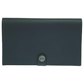 Hermès-Hermes R.M.S Tutanman Evercolor Long Wallet-Blue