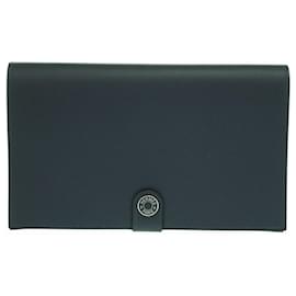 Hermès-Hermes R.M.S Tutanman Evercolor Long Wallet-Blue