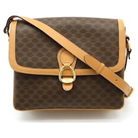 Céline-Celine Macadam Shoulder Bag-Light brown,Dark brown