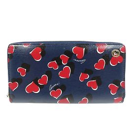 Gucci Heart Leather Long Wallet Black Red Navy blue