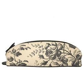 Gucci Herbarium Leather Pen Case Black Beige