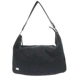 Borsa a Spalla in Tela Horsebit Gucci Nero