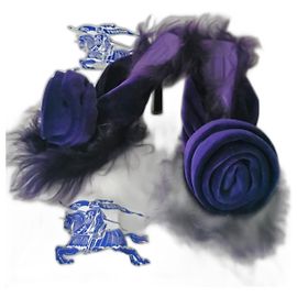 BURBERRY MULES STEP ROSE (VIOLETAS) 37 NOVAS Roxo