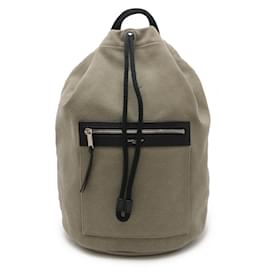 Yves Saint Laurent-Yves Saint Laurent Canvas Shoulder Bag-Black,Khaki