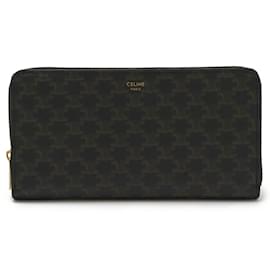 Céline-Celine Triomphe Large Zip Wallet-Black