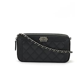 Chanel-Chanel Boy Chanel Matelasse Caviar Leather Shoulder Bag-Black