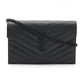 Yves Saint Laurent-Yves Saint Laurent Cassandra Envelope Shoulder Bag-Black