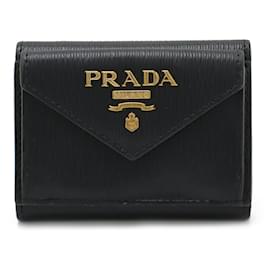 Prada Vitello Move Compact Wallet Black