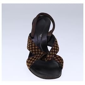 Louis Vuitton-LOUIS VUITTON Damie sovage Mule High heels 35 LV Auth ti2395-Other