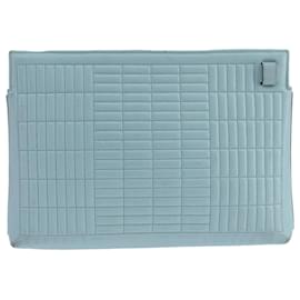 Loewe-LOEWE Anagram Clutch Bag Leather Light Blue Auth bs20557-Light blue