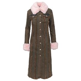 Casaco de denim Blumarine com pele sintética Multicor
