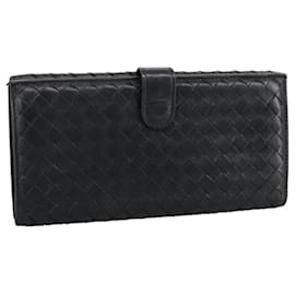 Autre Marque-BOTTEGA VENETA INTRECCIATO Long Wallet Leather Black 134075 Auth bs20713-Black