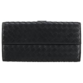 Autre Marque-BOTTEGA VENETA INTRECCIATO Long Wallet Leather Black 134075 Auth bs20713-Black