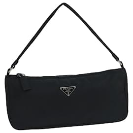 Prada-PRADA Accessory Pouch Nylon Black Auth 104978-Black