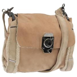 Céline-CELINE Shoulder Bag Mouton Pink Ivory Auth 104145-Pink,Cream