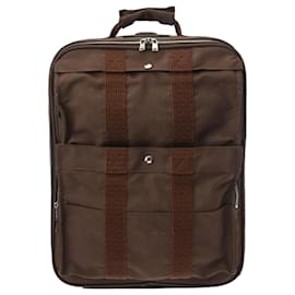 Hermès-Hermes Air Line Travel Bag in Chocolate Canvas-Chocolate
