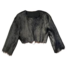 Autre Marque-Fur Bolero-Black