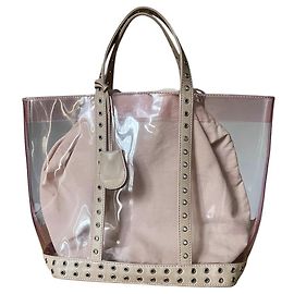 Bolsa modelo M Vanessa Bruno de couro e PVC rosa pó Rosa