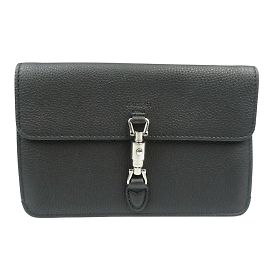 Gucci New Jackie 364434 Pochette en Cuir Noir Noir