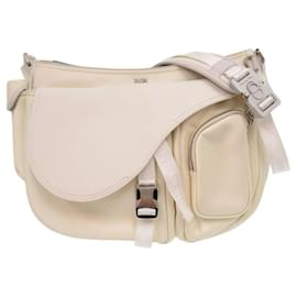 Christian Dior-Christian Dior x Sacai Saddle Soft Bag-White