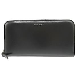 Givenchy Black Leather Long Wallet Black