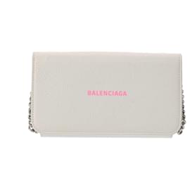 Balenciaga-Balenciaga Everyday Chain Shoulder Bag-White