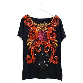 Prada Spring 2011 Pineapple Print T-Shirt Black Multiple colors