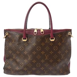 Louis Vuitton-Louis Vuitton Monogram Pallas Raisin Handbag-Dark red,Monogram