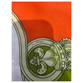 Hermès-HERMES Scarves T.  Cashmere-Orange