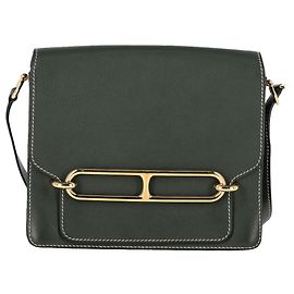 Sac à main Hermès Evercolor Roulis 23 en cuir vert Vert Vert olive