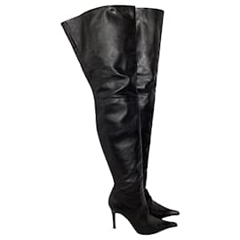 Balenciaga-Balenciaga Odeon Over-The-Knee Boots in Black Leather-Black