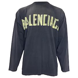 Balenciaga-Balenciaga Tape Type Sweatshirt in Black Cotton-Black