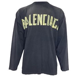 Moletom de algodão preto Balenciaga Tape Type Preto