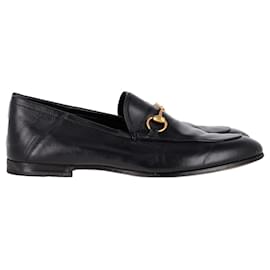 Gucci-Gucci Brixton Horsebit Collapsible-Heel Loafers in Black Leather-Black